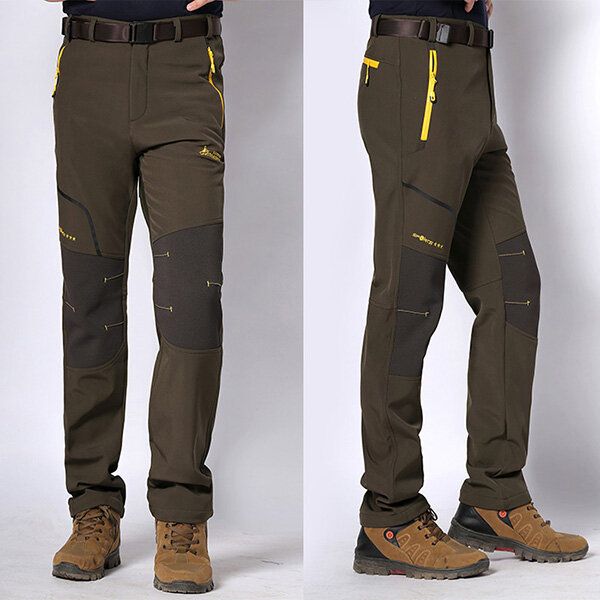 Pantalones Elásticos Al Aire Libre Para Hombre Pantalones De Asalto Para Amantes De La Concha Suave Gruesa Cálida Impermeable Informal