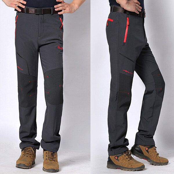 Pantalones Elásticos Al Aire Libre Para Hombre Pantalones De Asalto Para Amantes De La Concha Suave Gruesa Cálida Impermeable Informal