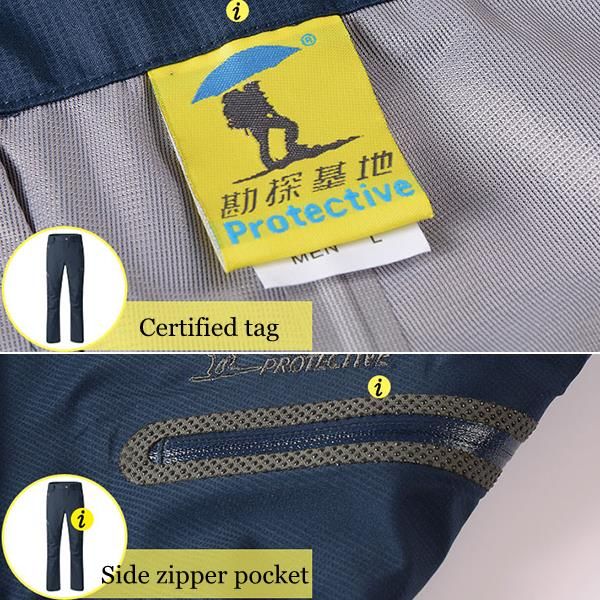 Pantalones De Escalada Para Deportes Al Aire Libre Pantalones Impermeables A Prueba De Viento De Tres Capas Para Hombres