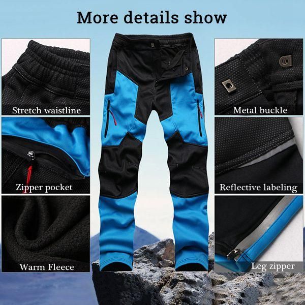 Pantalones De Esquí De Forro Polar Cálido Para Exteriores Soft Shell Pantalones De Escalada Impermeables