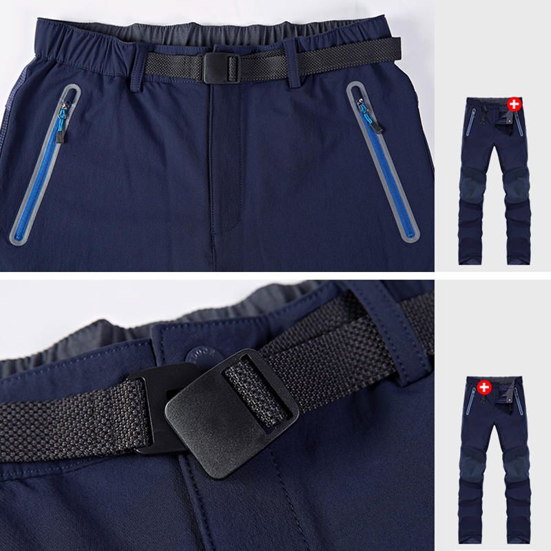 Pantalones Impermeables Flexibles Con Cremallera De Metal Cómodos Al Aire Libre Para Hombres