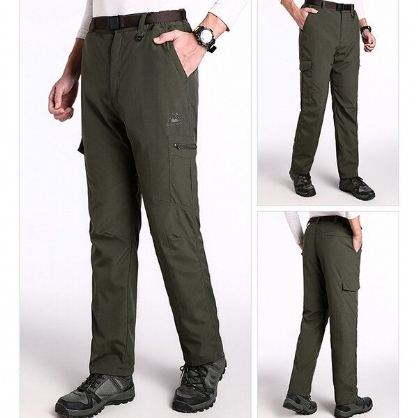 Pantalones Interiores Extraíbles De Doble Capa De Lana Gruesa Para Hombre Pantalones De Montañismo Impermeables Y Cálidos