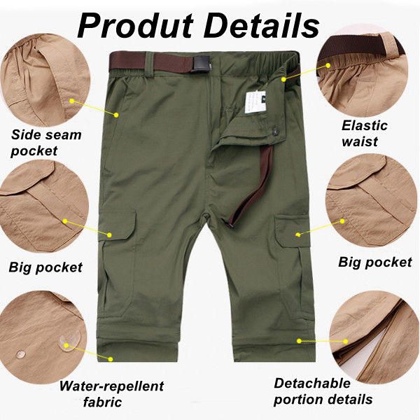 Pantalones De Secado Rápido Al Aire Libre De Gran Tamaño Pantalones De Senderismo Desmontables A Prueba De Sol Para Hombre De Verano