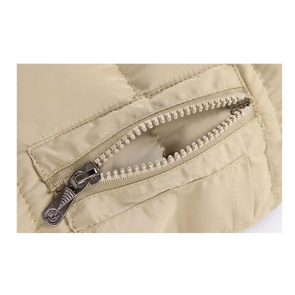 Parka De Chaqueta Acolchada Con Cremallera Acolchada Cálida Con Capucha De Media Longitud Para Hombre