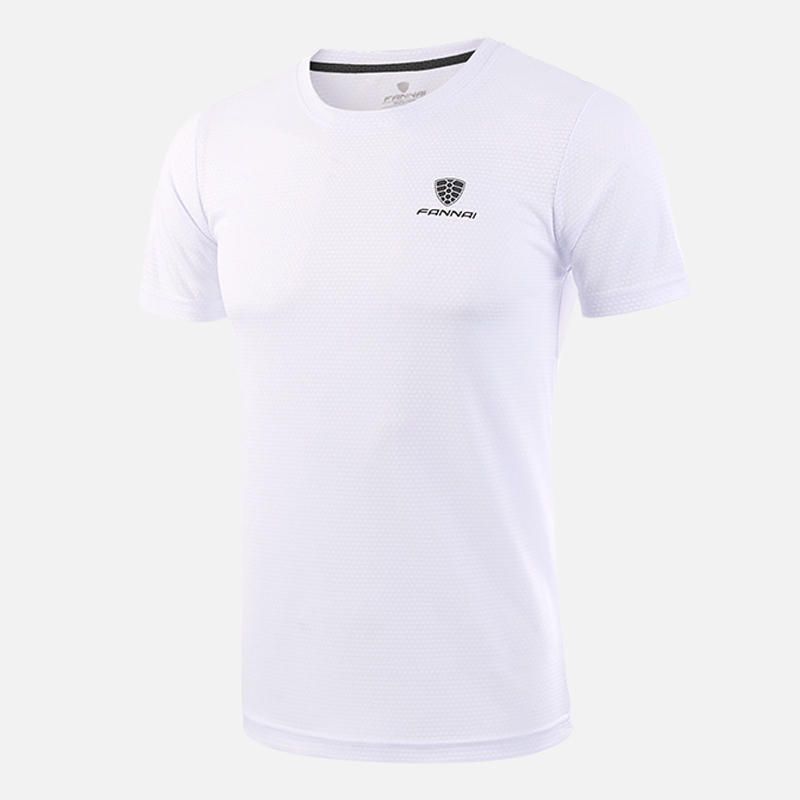 Tops De Secado Rápido Transpirables Con Cuello Redondo Deportivo Para Hombre