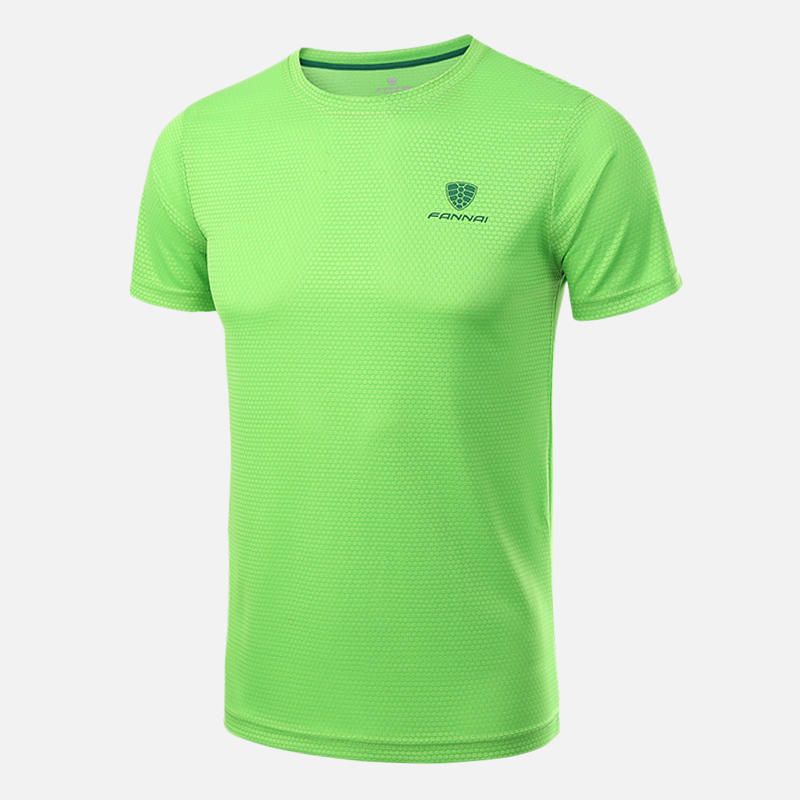 Tops De Secado Rápido Transpirables Con Cuello Redondo Deportivo Para Hombre