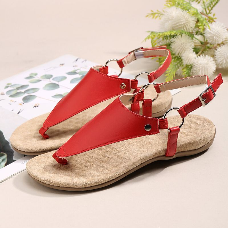 Chanclas Con Hebilla De Metal Para Mujer Sandalias Planas Informales Con Tira Trasera