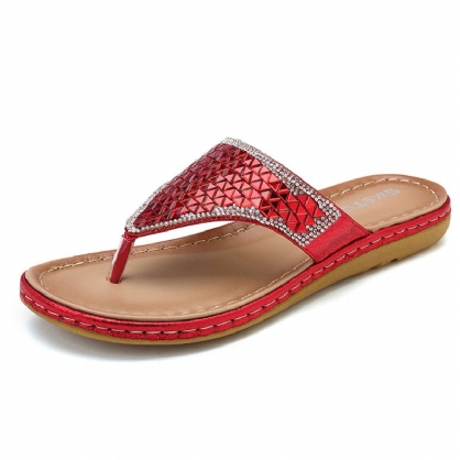 Chanclas De Playa Con Lentejuelas Sandalias Informales Para Mujer