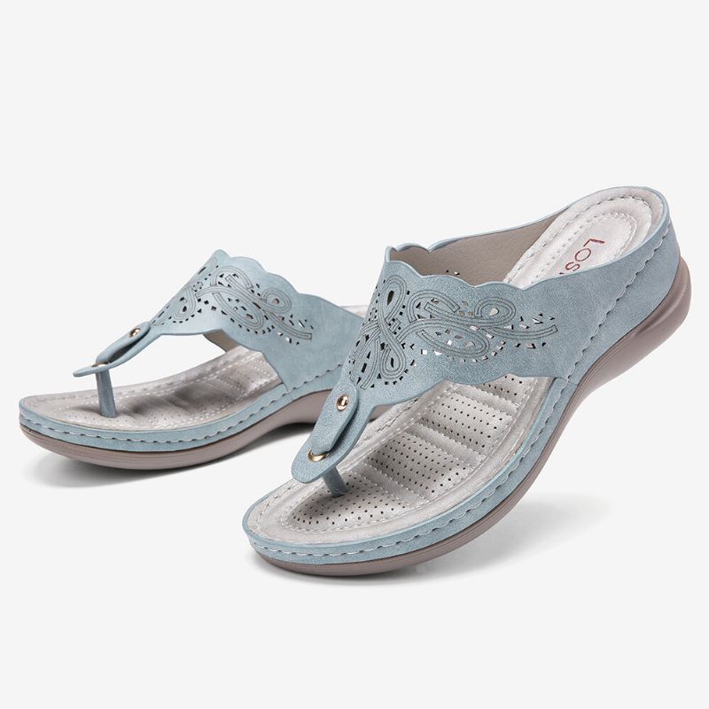 Chanclas Recortadas Para Mujer Sandalias De Cuña Informales Con Punta De Clip Y Sandalias