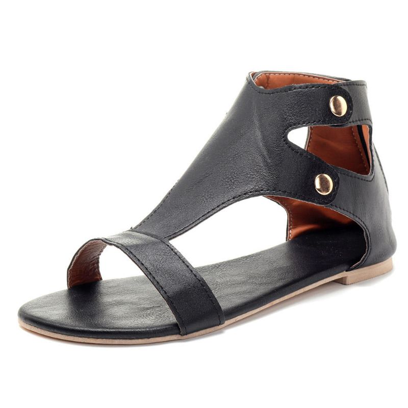 Gladiator Thong Casual Zipper Sandalias Informales Para Mujer