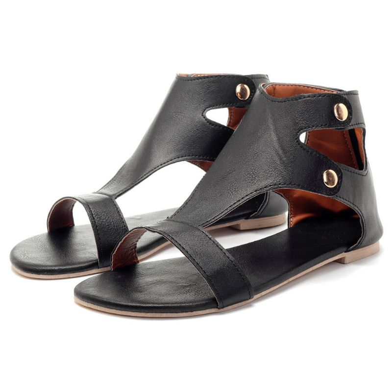 Gladiator Thong Casual Zipper Sandalias Informales Para Mujer