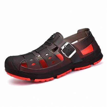 Hombres Casual Comfy Hollow Outs Correa Ajustable Sandalias De Playa Zapatos Para Días Lluviosos