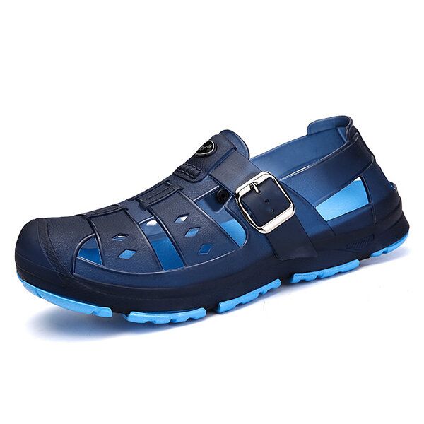 Hombres Casual Comfy Hollow Outs Correa Ajustable Sandalias De Playa Zapatos Para Días Lluviosos