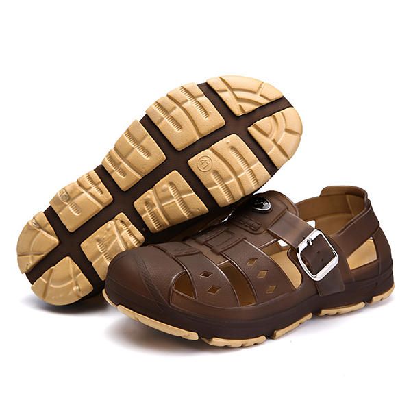 Hombres Casual Comfy Hollow Outs Correa Ajustable Sandalias De Playa Zapatos Para Días Lluviosos