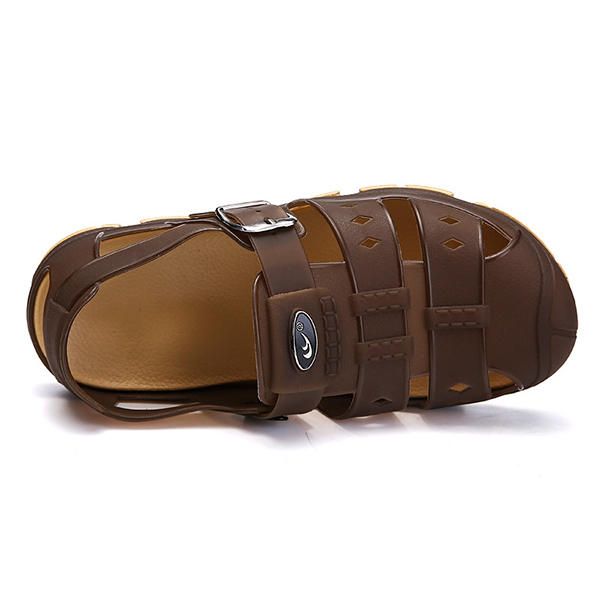 Hombres Casual Comfy Hollow Outs Correa Ajustable Sandalias De Playa Zapatos Para Días Lluviosos