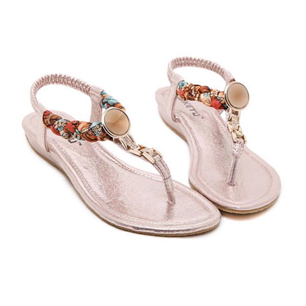 Mujeres Verano Plano Suave Casual Playa Bohemio Cómodo Sandalias Zapatos