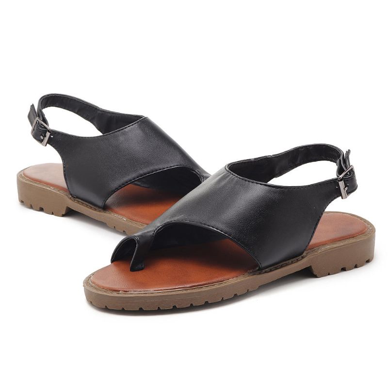 Sandalias Casuales De Mujer Con Hebilla Ajustable