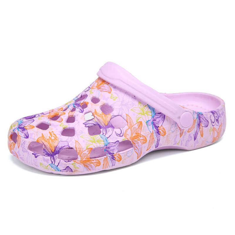 Sandalias De Diapositivas Huecas Antideslizantes Impermeables Florales De Mariposa Para Mujer