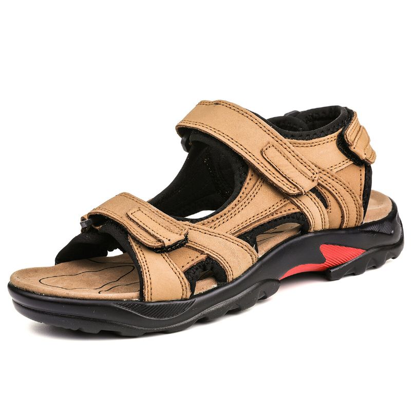 Sandalias De Exterior De Suela Suave Informal Antideslizantes De Cuero Genuino Para Hombre