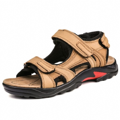 Sandalias De Exterior De Suela Suave Informal Antideslizantes De Cuero Genuino Para Hombre