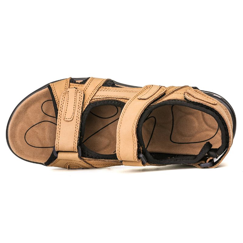 Sandalias De Exterior De Suela Suave Informal Antideslizantes De Cuero Genuino Para Hombre