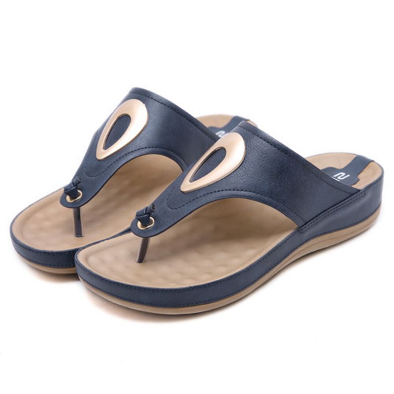 Sandalias Informales Con Chanclas Con Punta De Clip Para Mujer