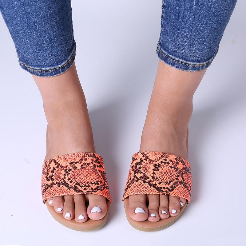 Sandalias Informales Con Diapositivas De Color Fluorescente Para Mujer