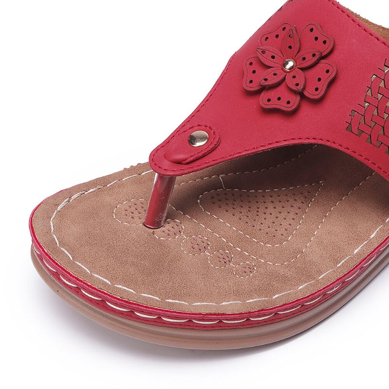 Sandalias Informales De Playa Con Chanclas Ahuecadas Para Mujer