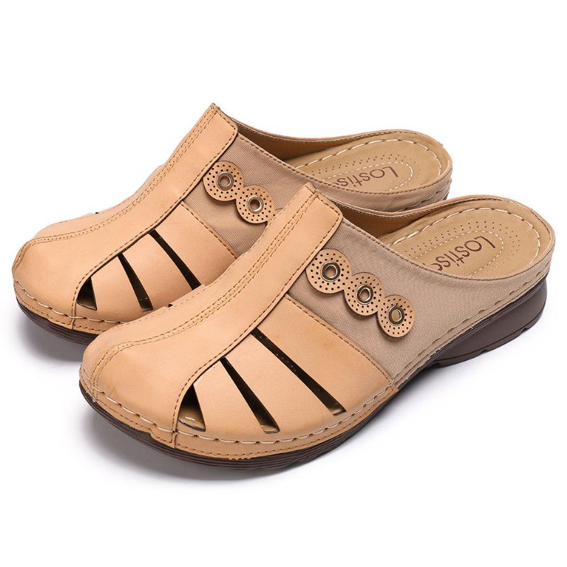 Sandalias Informales Suaves Y Transpirables Huecas Ligeras Para Mujer