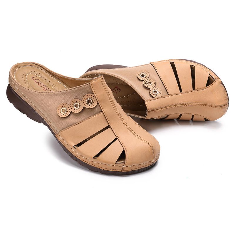 Sandalias Informales Suaves Y Transpirables Huecas Ligeras Para Mujer