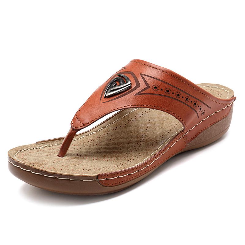 Sandalias Planas Con Chanclas De Playa Informales Suaves Para Mujer