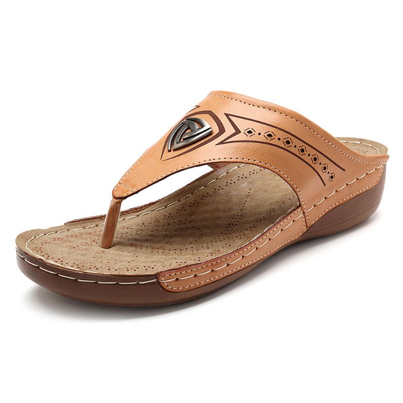 Sandalias Planas Con Chanclas De Playa Informales Suaves Para Mujer