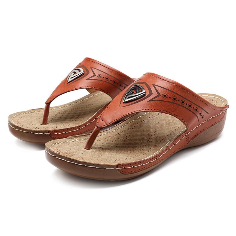 Sandalias Planas Con Chanclas De Playa Informales Suaves Para Mujer