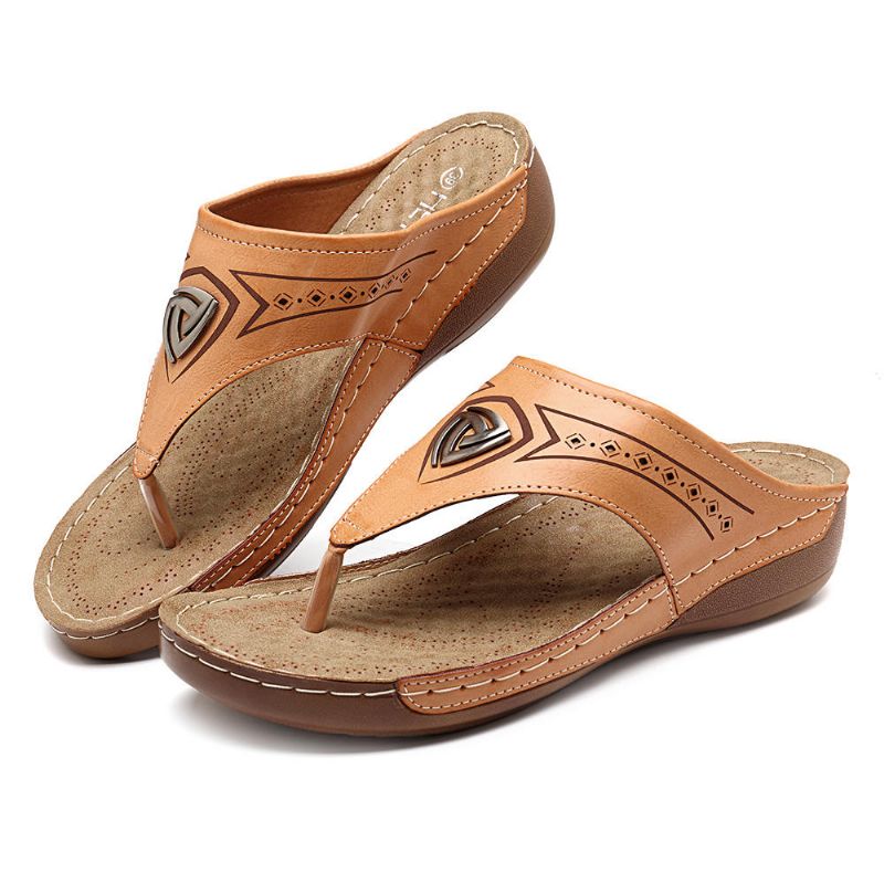 Sandalias Planas Con Chanclas De Playa Informales Suaves Para Mujer