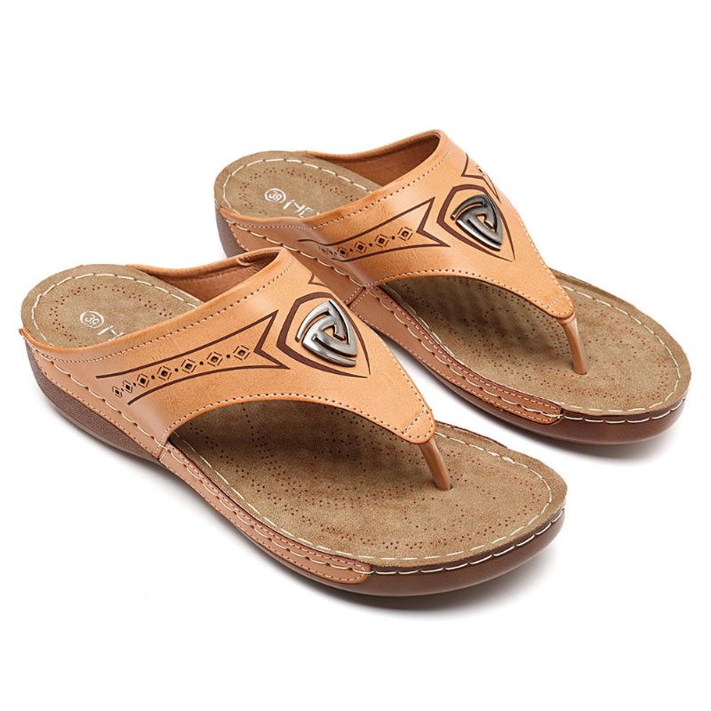 Sandalias Planas Con Chanclas De Playa Informales Suaves Para Mujer