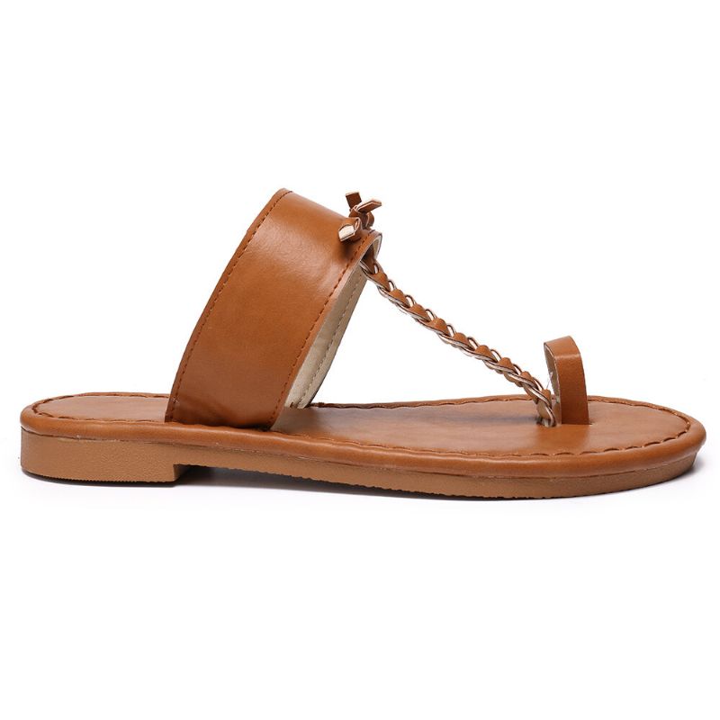 Sandalias Planas Con Chanclas Trenzadas Retro De Verano Para Mujer