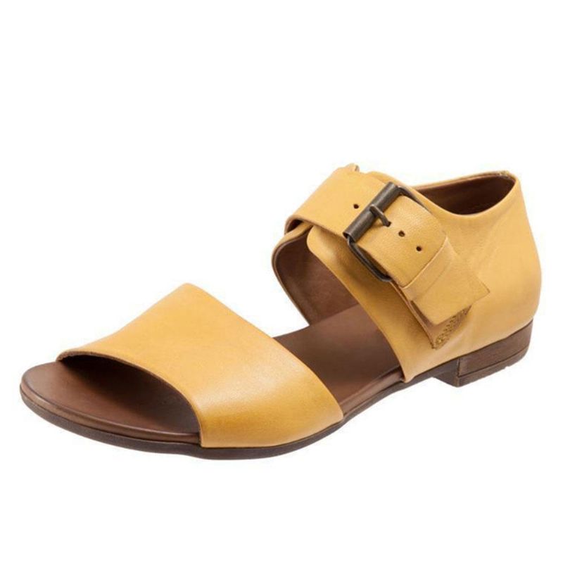 Sandalias Planas Con Hebilla Casual Peep Toe De Roma De Gran Tamaño