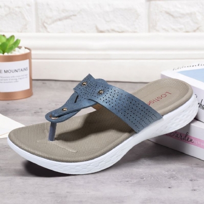 Sandalias Planas Informales De Playa De Verano Con Remaches Y Chanclas Para Mujer