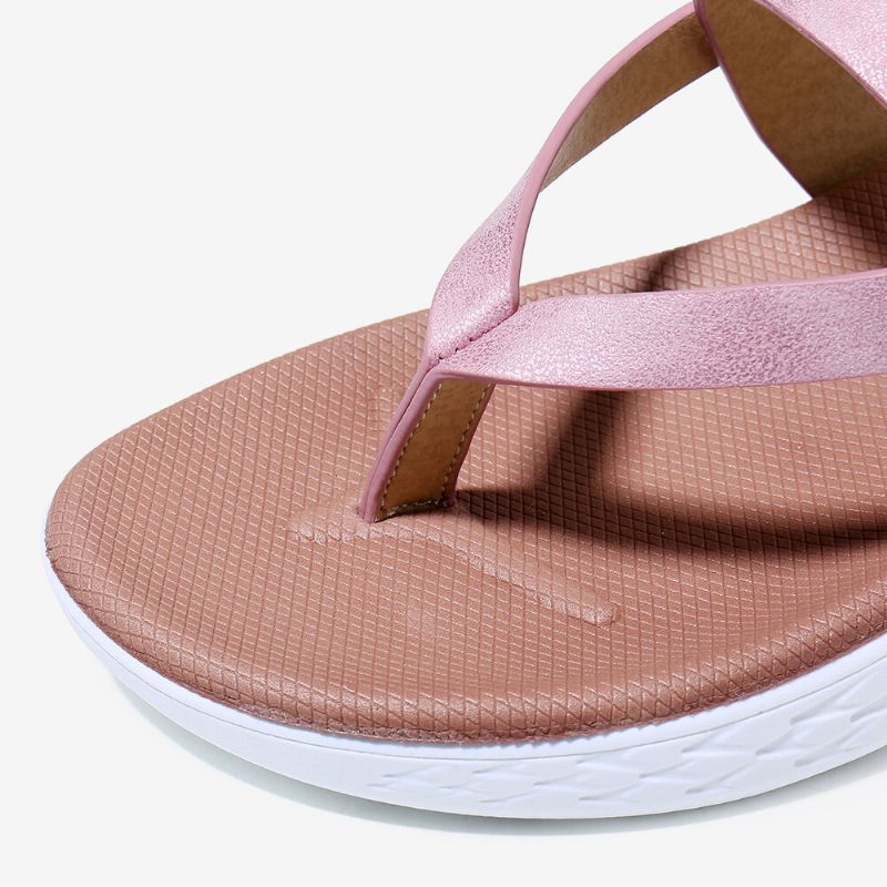 Sandalias Planas Informales De Suela Suave Con Hebilla Trasera Y Chanclas Para Mujer