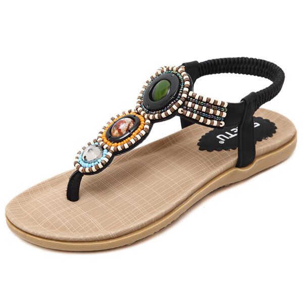 Sandalias Planas De Playa Informales Bohemias Para Mujer