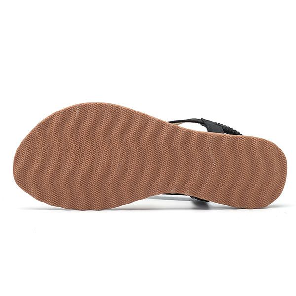 Sandalias Planas Suaves De Playa Informal Bohemia Para Mujer