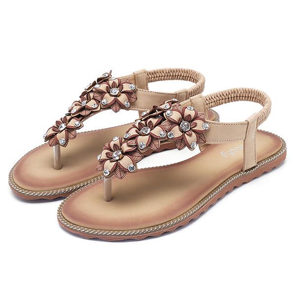 Sandalias Planas Suaves De Playa Informal Bohemia Para Mujer