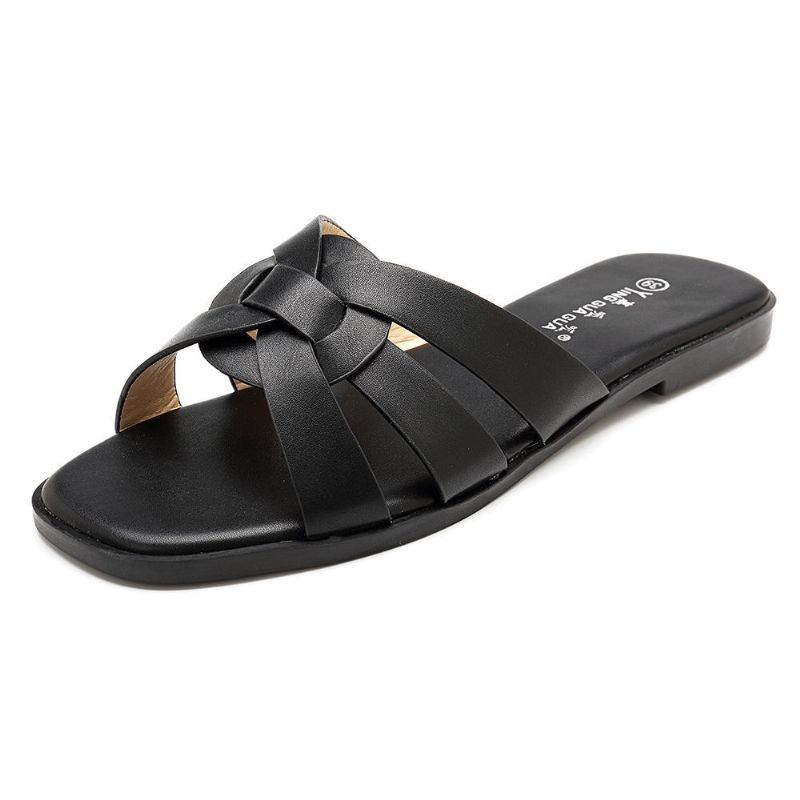 Sandalias Planas De Tejido Casual Para Mujer