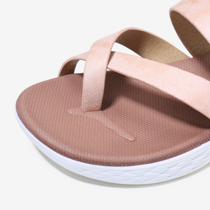 Sandalias Planas De Verano Con Suela Suave Sin Cordones Para Mujer