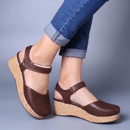 Sandalias De Plataforma Casual De Moda De Mujer De Gran Tamaño