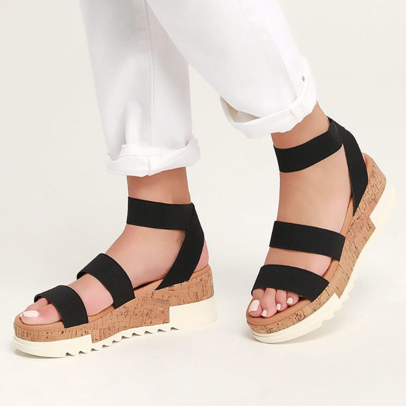 Sandalias De Plataforma De Color Sólido Para Mujer