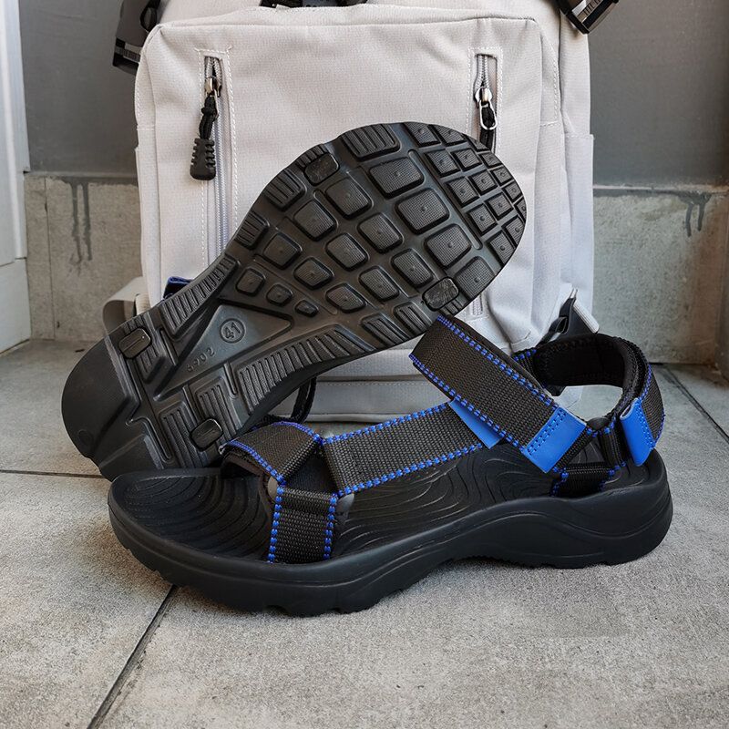 Sandalias De Playa Con Lazo De Gancho Deportivo Cómodas Con Correas De Color Para Hombre