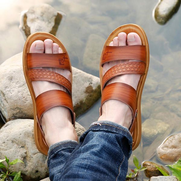 Sandalias De Playa De Dos Vías Con Suela Suave Para Hombre