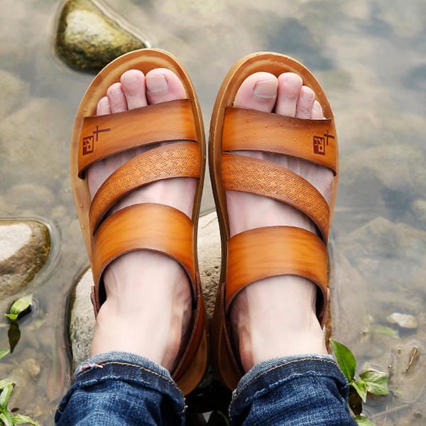 Sandalias De Playa De Dos Vías Con Suela Suave Para Hombre