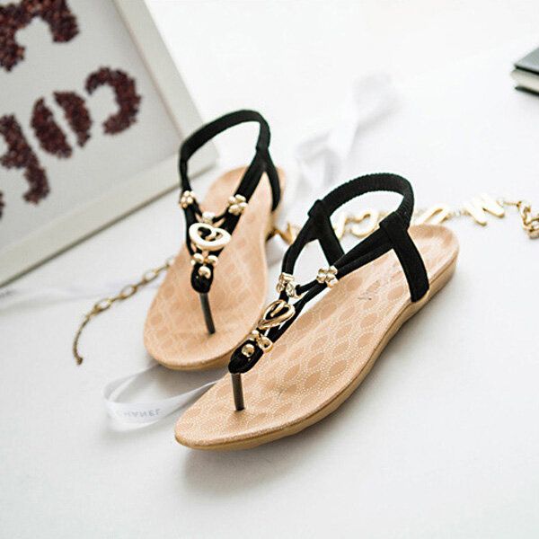 Sandalias De Playa Elegantes De Verano Para Mujer Sandalias De Bohemia Con Correa Chanclas Planas